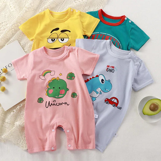 2023 Summer Infant Toddler Bodysuits Baby Boys Girls One-Pieces Newborn Casual Soft Short Sleeve Romper Jumpsuit Romper
