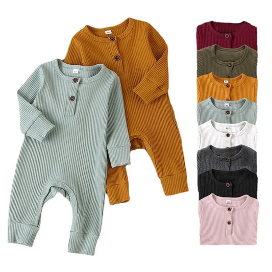 Newborn Infant Baby Boys Girls Romper Playsuit Overalls Long Sleeve Baby Jumpsuit Newborn Clothes